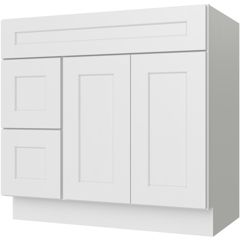 FA3621DR vanity in Dove White Shaker