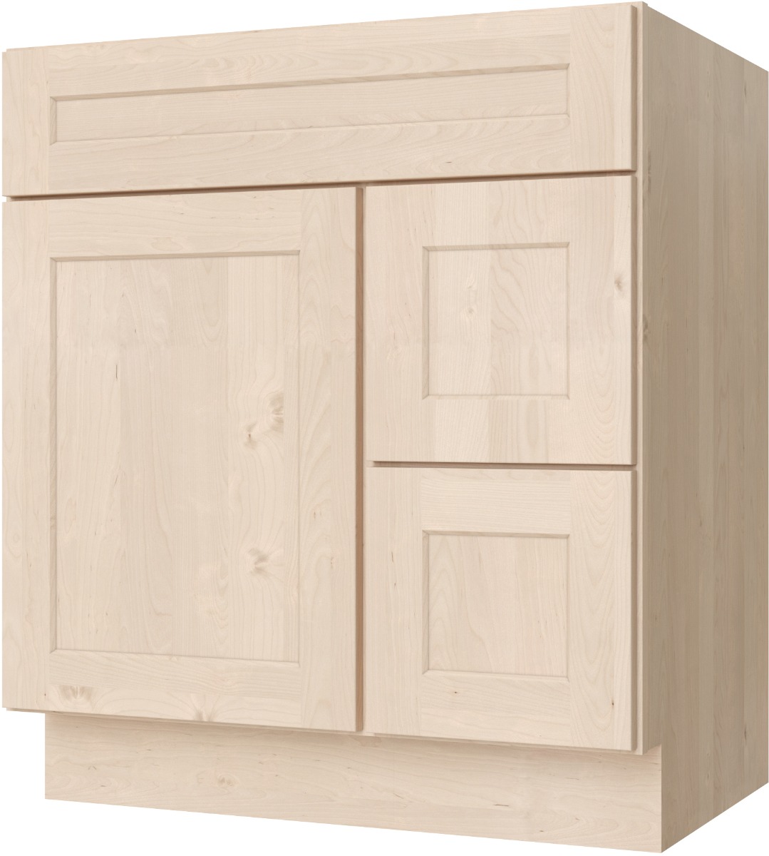 FA3021DR vanity in Unfinished Birch Shaker