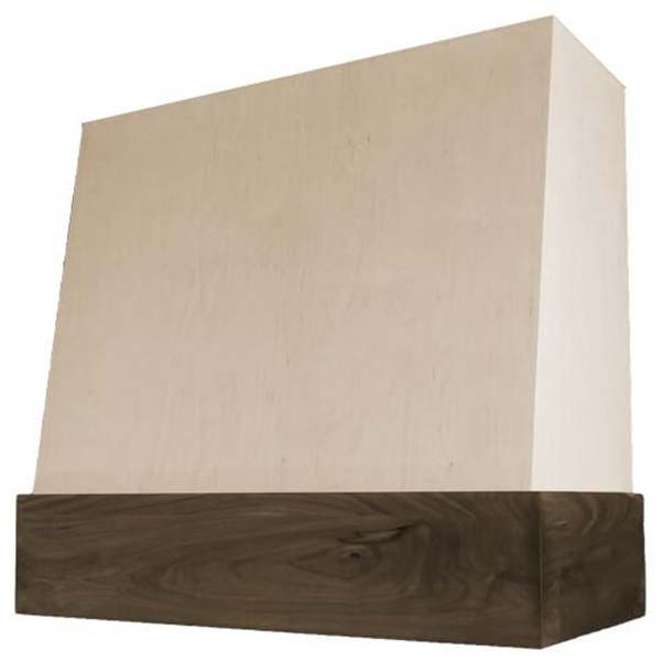 Angled with Walnut Band range hood