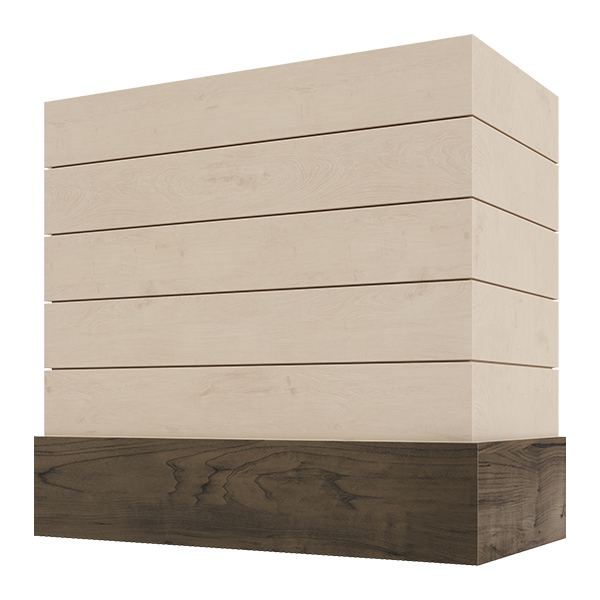 Box with Shiplap and Walnut Band range hood