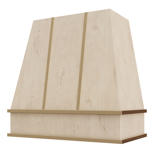 Tapered with Brass Strapping range hood