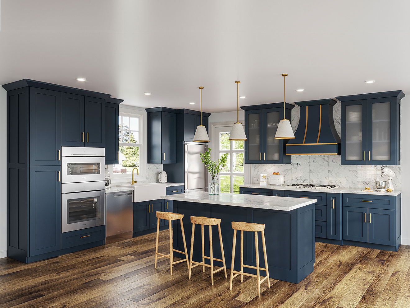 Aria Blue kitchen cabinetry