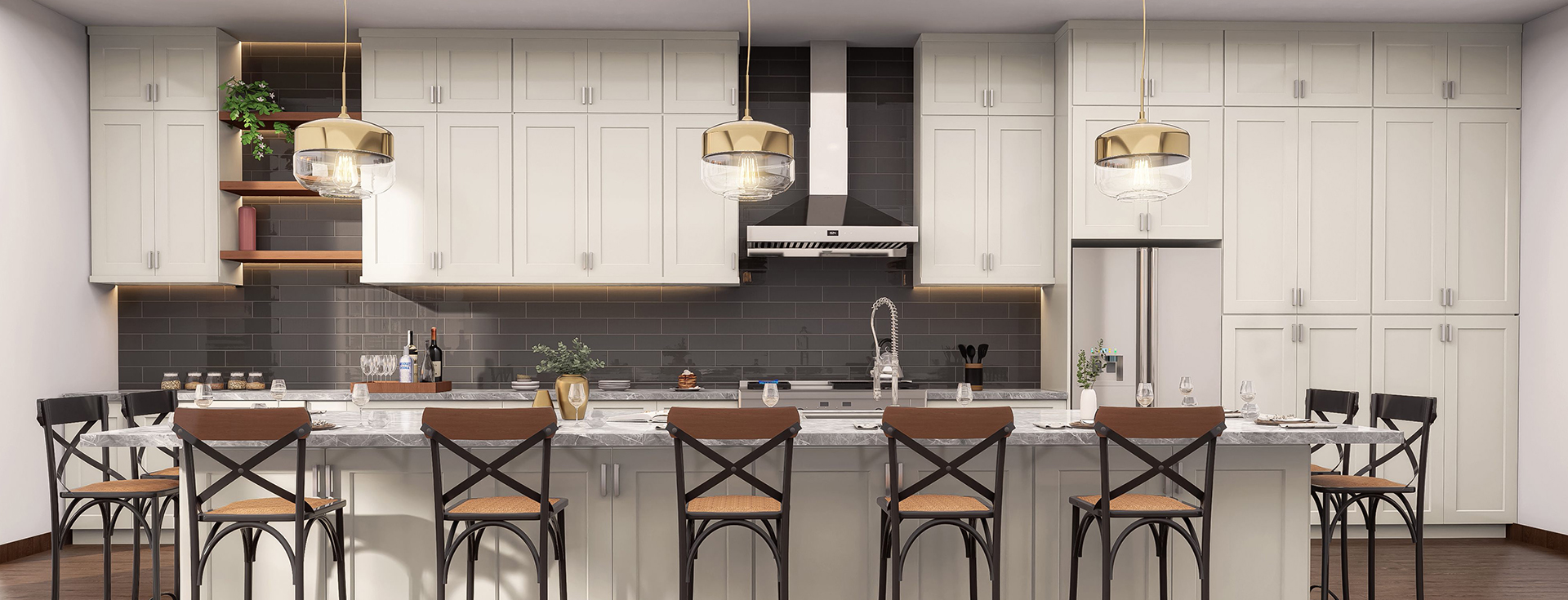 Cream White Shaker kitchen cabinetry