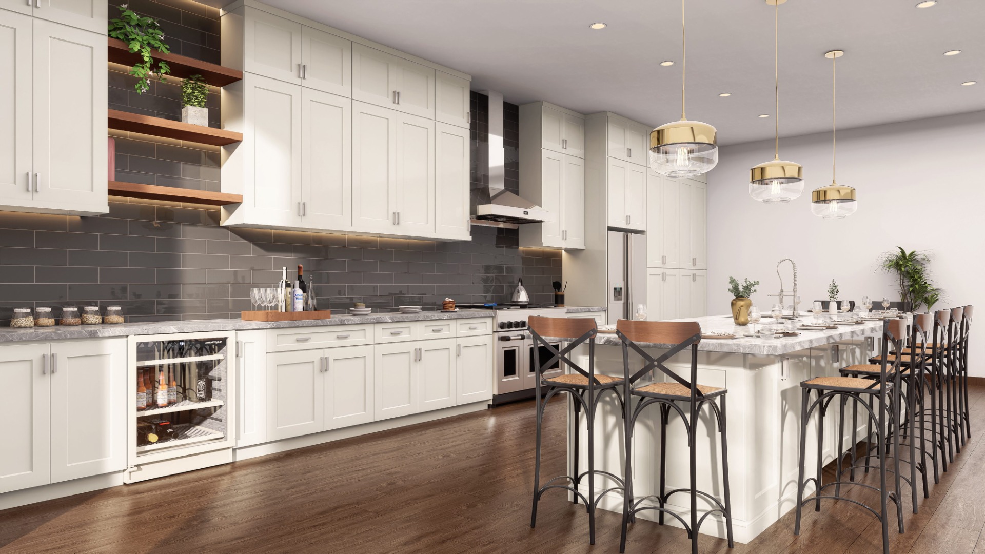 Cream White Shaker kitchen, view 3