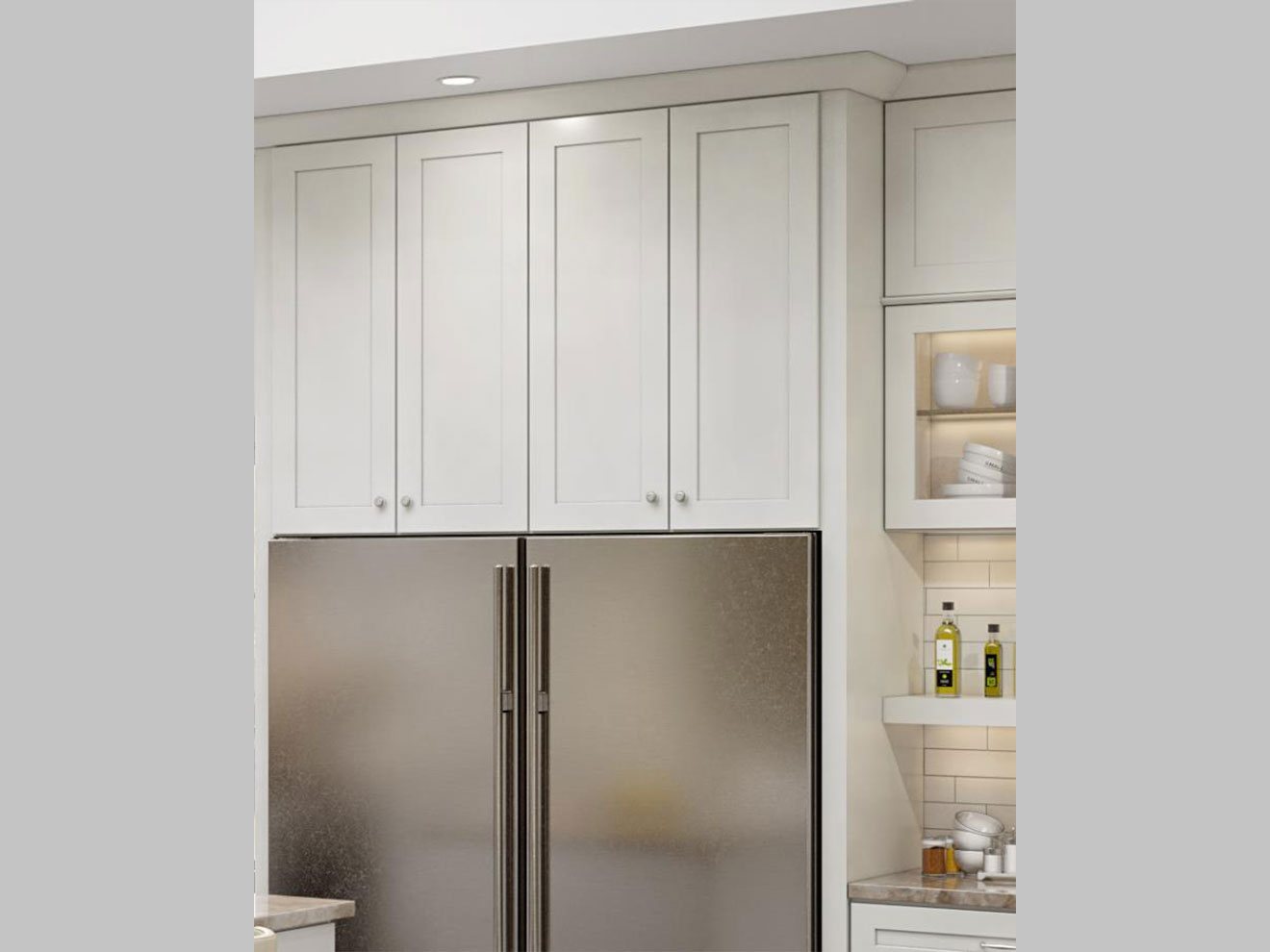 Dove White Shaker kitchen, view 3