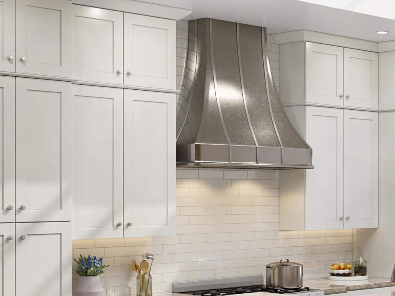 Dove White Shaker kitchen, view 5