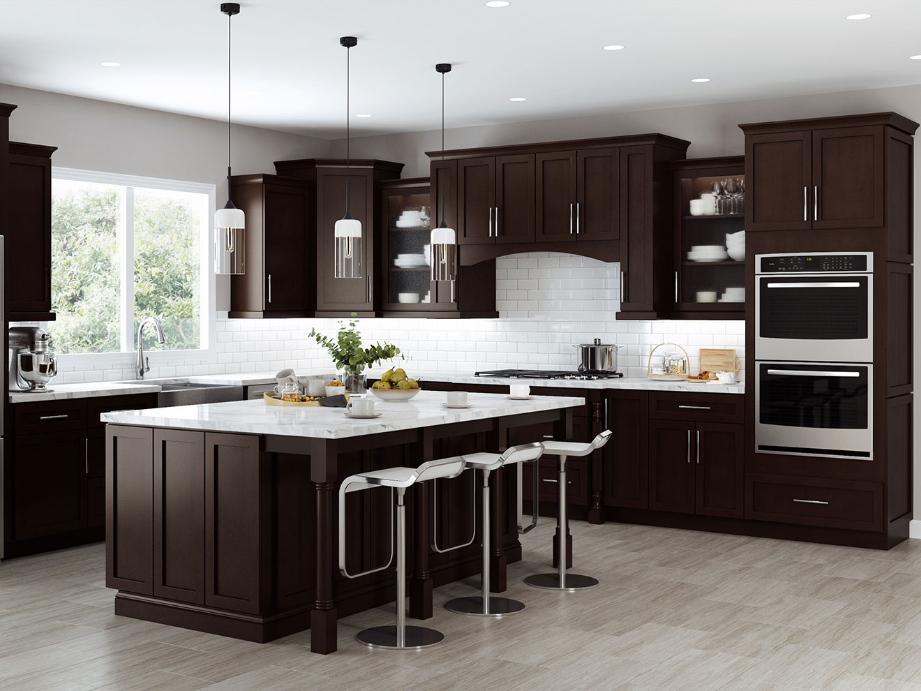 Ebony Shaker cabinetry