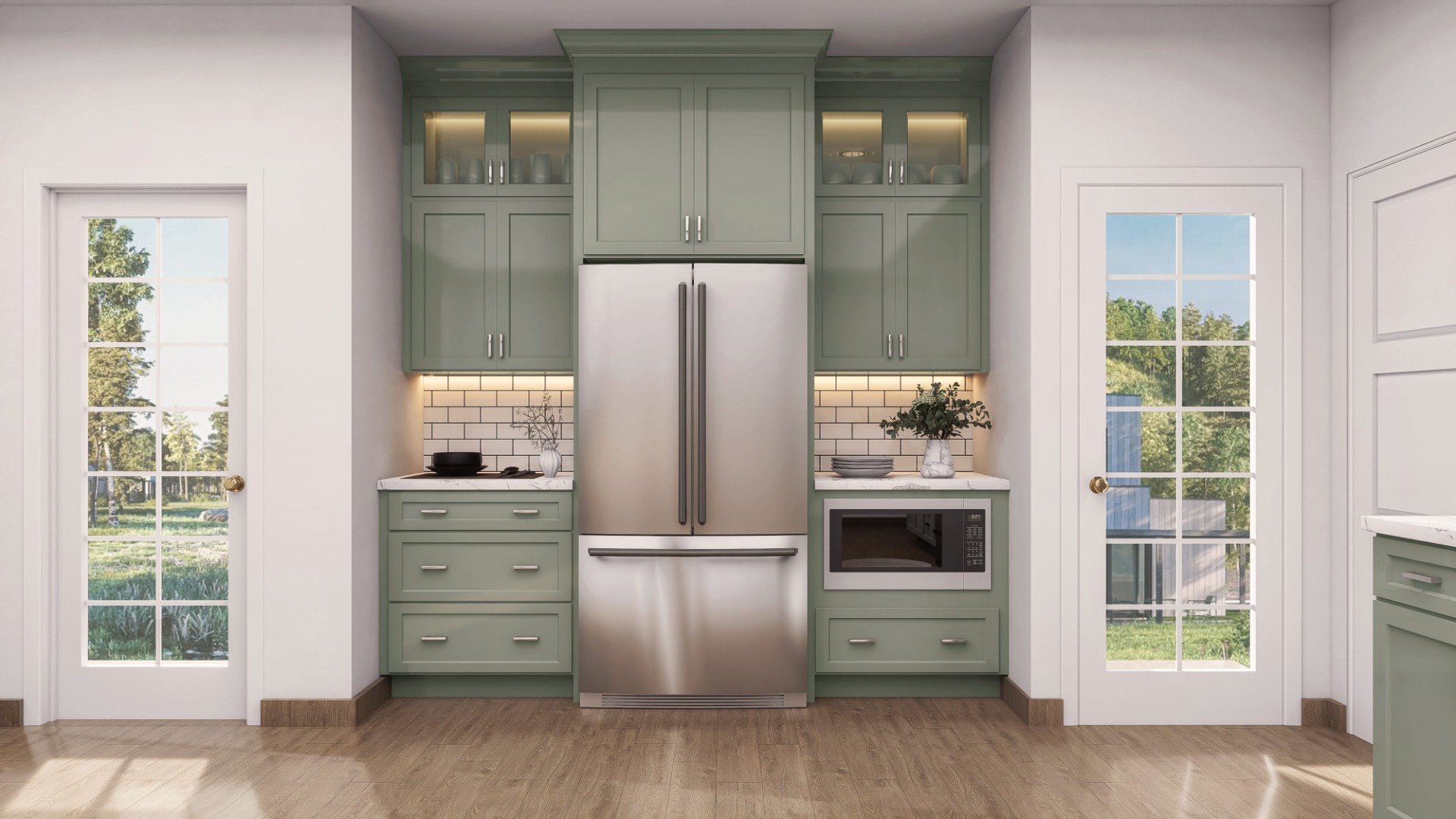 Sage Green Shaker kitchen, view 4