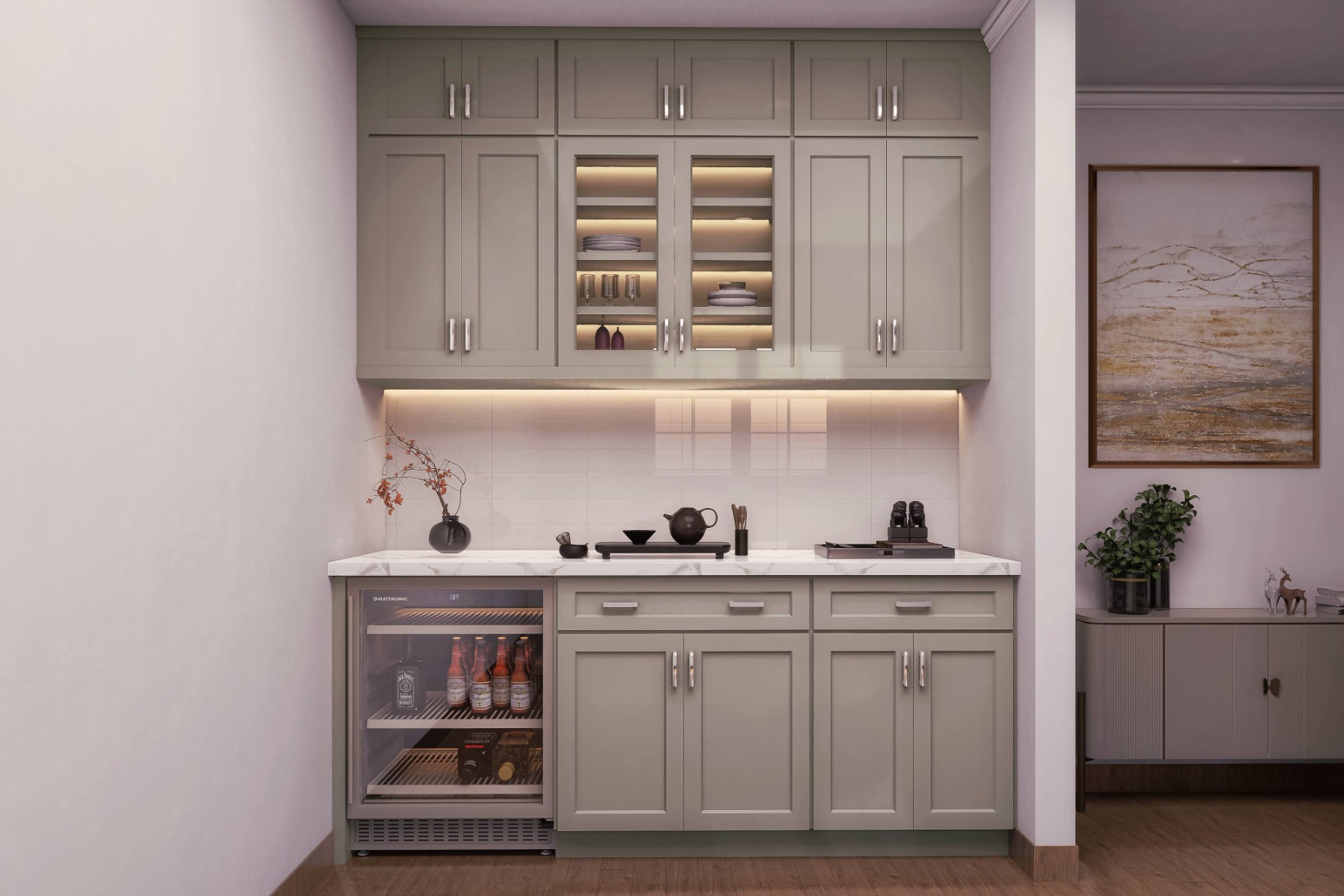 Sandy Mirage Shaker kitchen, view 4