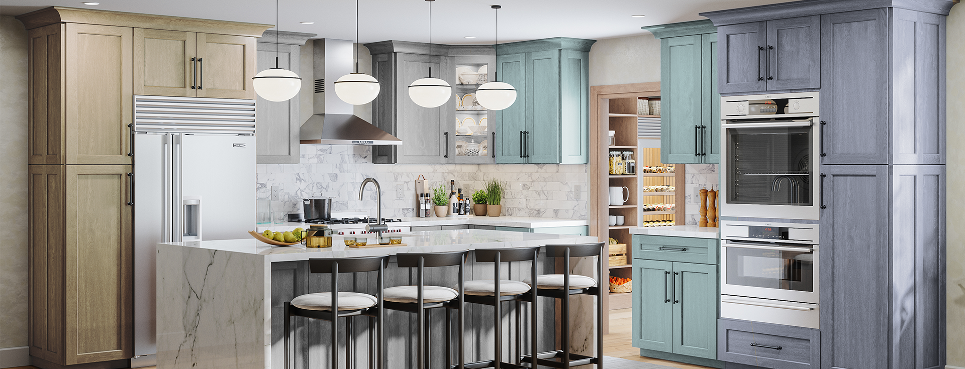 Unfinished Birch Shaker kitchen cabinetry