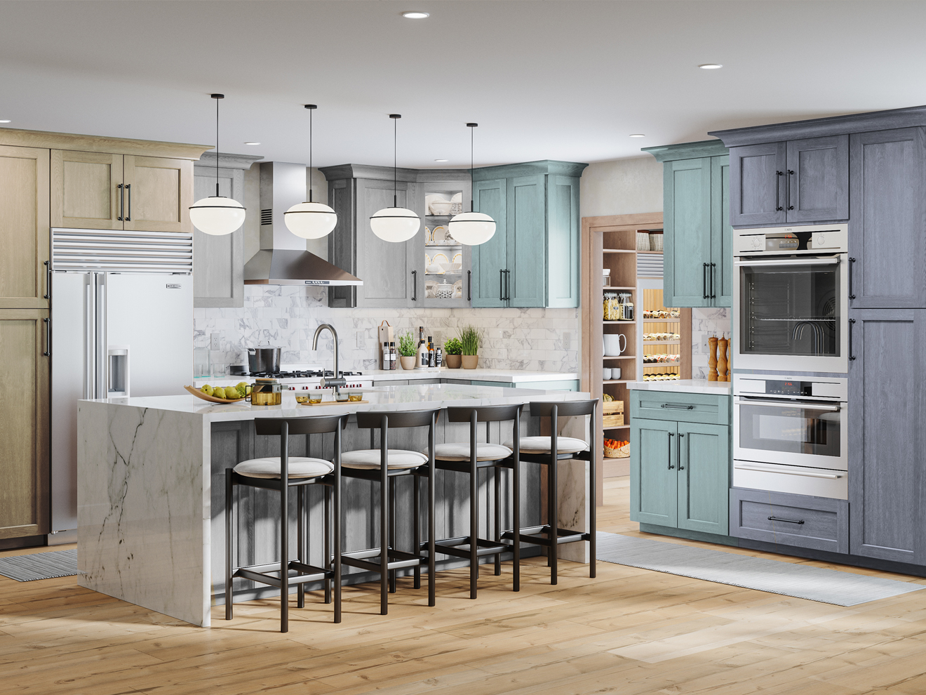 Unfinished Birch Shaker cabinetry